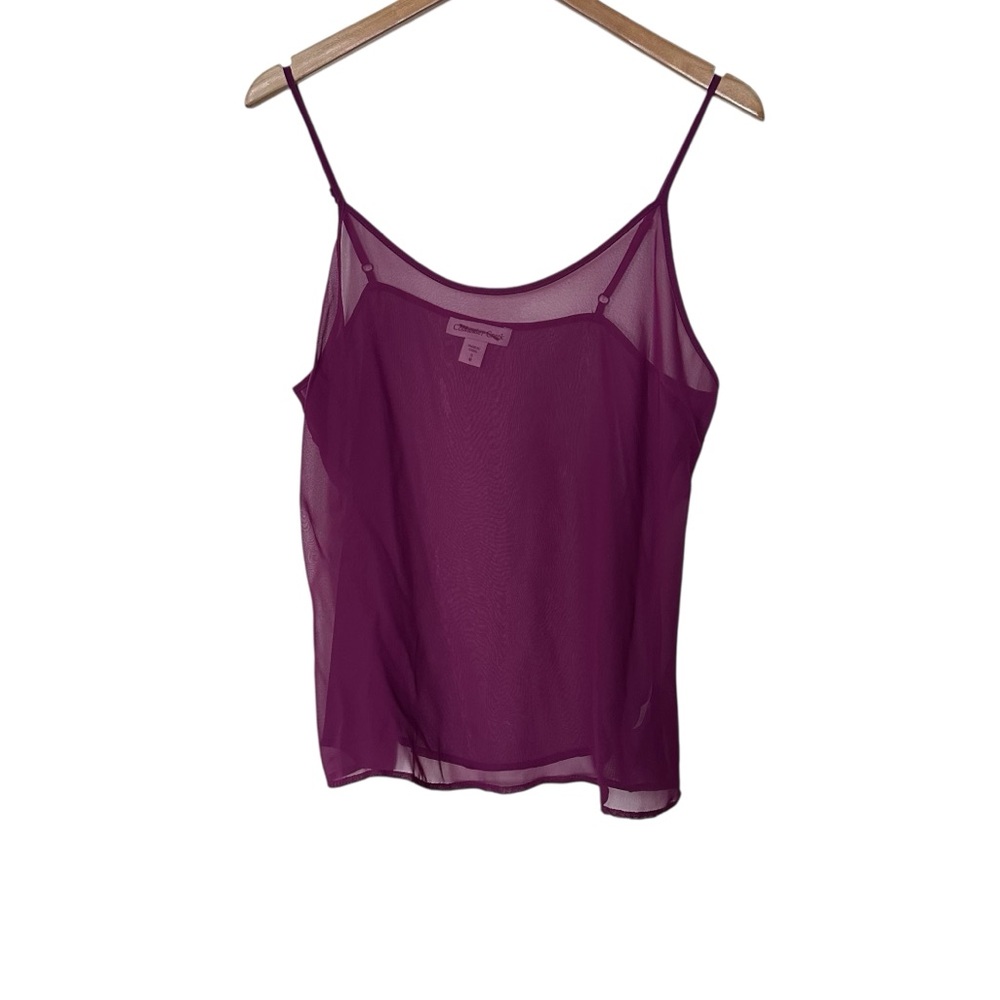 Coldwater Creek Sheer Purple Chiffon Cami Tank Top Small Whimsigoth 90s Grunge